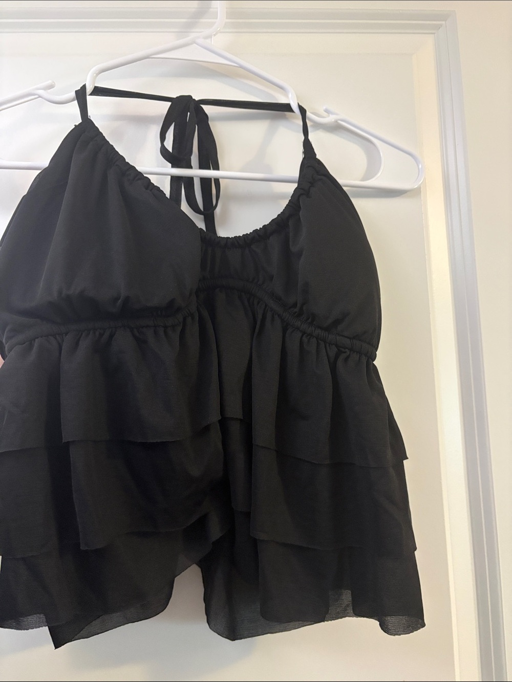 Black Ruffle Halter Cami Top - Women Intimates & Sleepwear